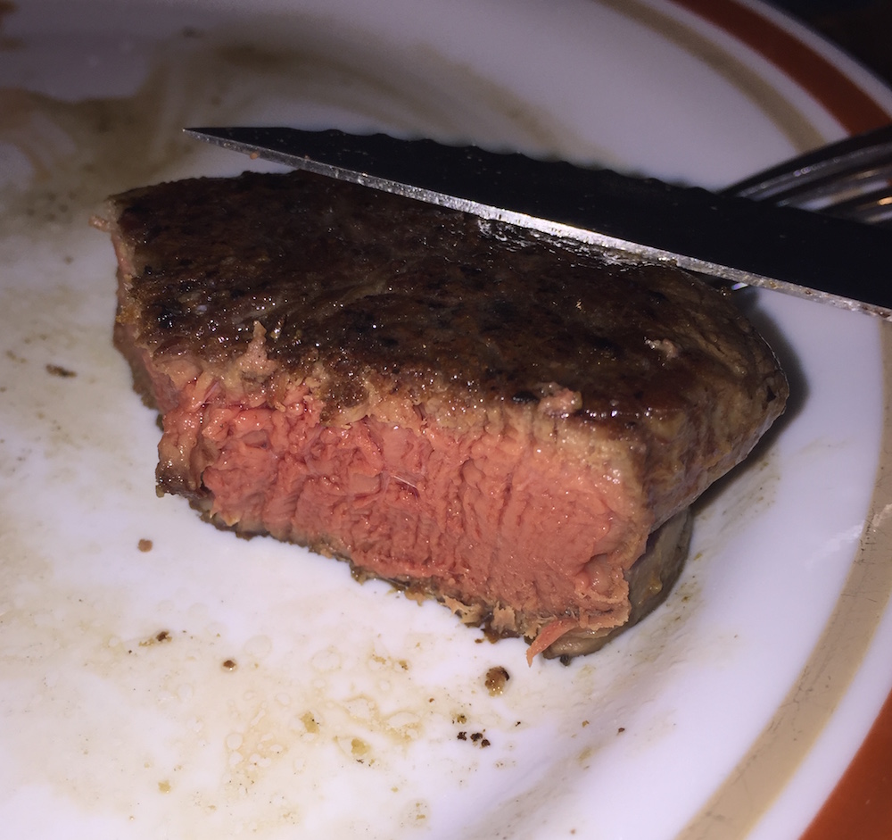 sous vide filet mignon — a perfect medium rare!